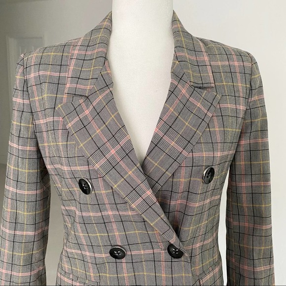 NY & Company Pink Plaid Double-Breasted Jacket - 7th Avenue - Picture 8 of 11